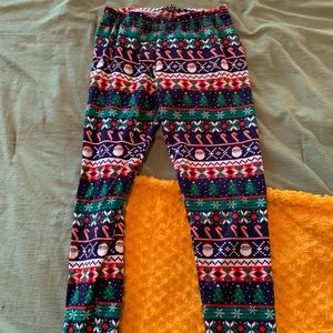 poof christmas leggings/ pajamas pant small/ medium